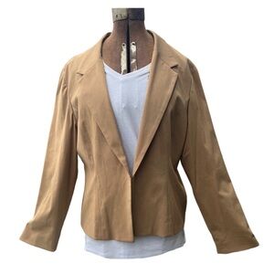Paradox Missy vintage women’s tan long sleeve business blazer jacket size 16